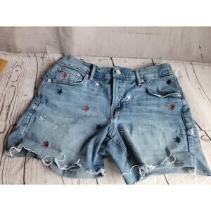 Gap Women's 5 " Embroidered Star Print Denim Shorts Medium Indigo 27